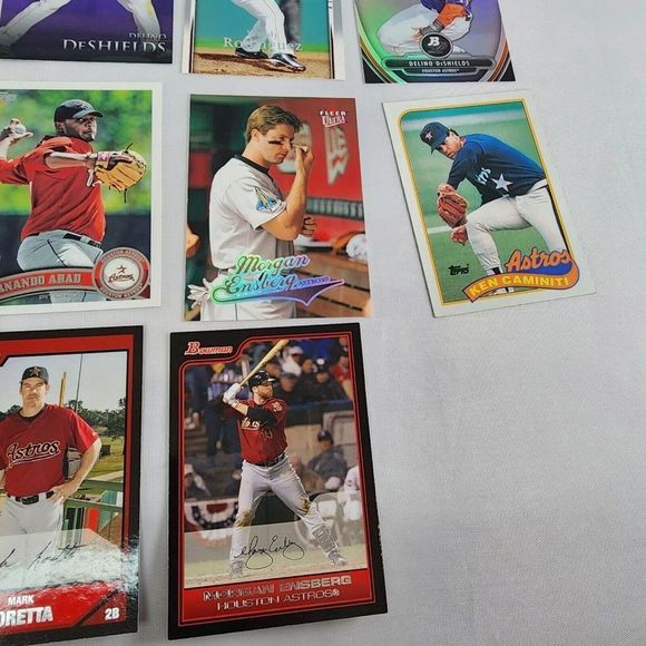 Huston Astro Team MLB 28 Auto Baseball Card Lot Topps Fleer RC's NM Raw Mixed yr - Picture 5 of 13